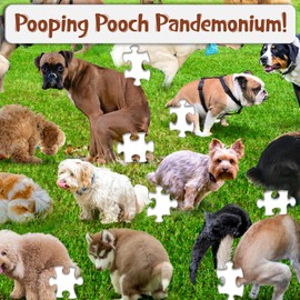 The Original 1000 Piece Puzzle, 101 Pooping Puppies, Dogs Pooping Puzzle, Perfect White Elephant Gag Gift, Funny Puzzle for Adults