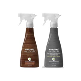 Method Stainless Steel Cleaner + Polish 14 oz Wood Polish, 14 oz. Bundle, 2 ct.