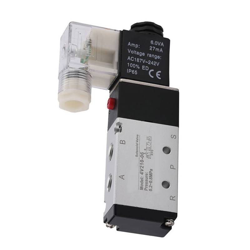 2 Position 5 Way Pneumatic Solenoid Valve Aluminium Alloy Wear