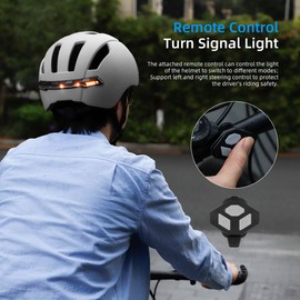 Cycle Helmet with LED Turn Signal Breathable & Comfortable Intelligent Safety Helmet Waterproof with Front & Rear Light Multiple Light Modes Remote Controller for Men Women Bike Electric Scooter Cycle
