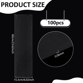 PH PandaHall Pack of 100 15 x 60 cm Poster Pockets Long Plastic Sleeves with Open End Transparent Storage Poster Tube for Rolled Film Posters Wig Posters
