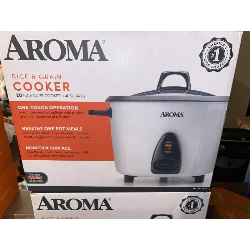 AROMA HOUSEWARES ARC-361-NGP, 20-CUP POT-STYLE COOKER & FOOD STEAMER. (WHTE)