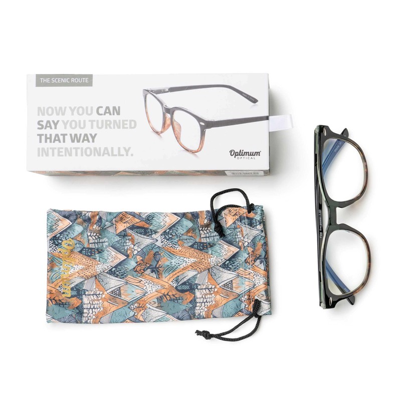OPTIMUM OPTICAL Blue Light Filtering Scratch-Resistant Lens Rectangular Frame Magnifying