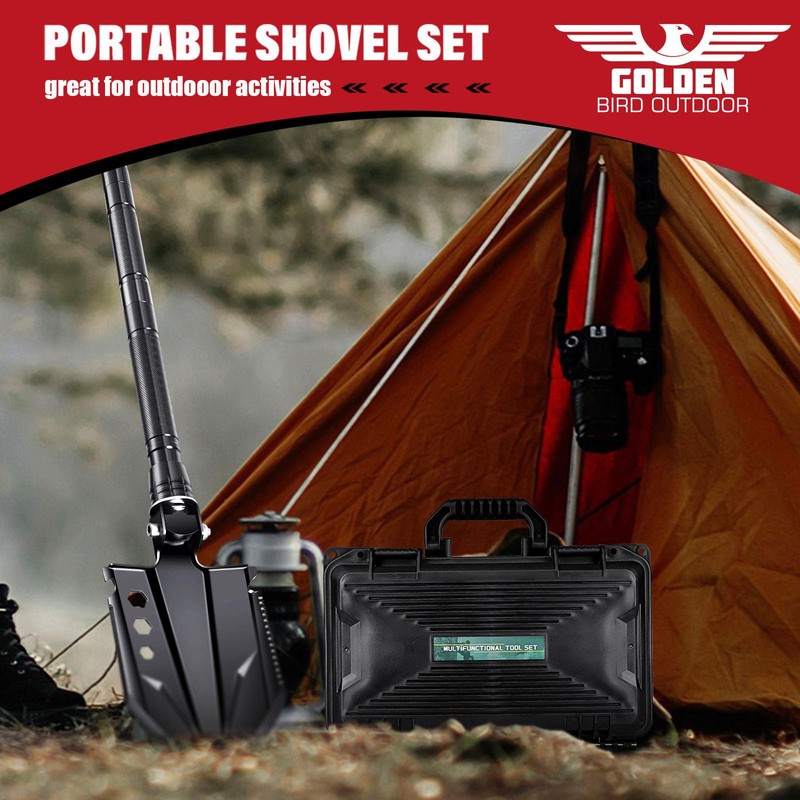 Golden Bird Survival Shovel Set - Multi-Tool Folding Camping Shovel