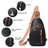 LATMAP Sling Bag for Women Men Leather Small Sling Backpack