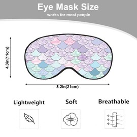 NOHSHE Mermaid Scales Eye Mask Sleeping Mask Pink Purple Blue Green Scales Marine Life Sleep Masks Silky Soft Eye Cover for Women Men Shading Blindfold for Air Travel Sleeping