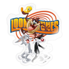 Spreadshirt Looney Tunes Bugs Bunny, Taz, Sylvester & Tweety Stickers, 10 x 10 cm, Glossy Transparent