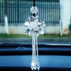 SHSEMO Car Interior Mirror Crystal Jewelry Colorful Crystal Charms Transparent