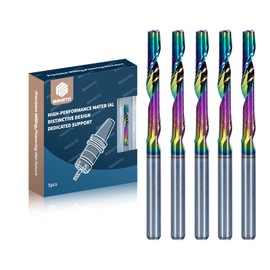 BANSTO O Flute Upcut Spiral Router Bit 1/8 inch Shank, Carbide CNC End Mill for Plastic, Wood, Acrylic, Aluminum, PVC,Single Flute, 22mm Cut Length