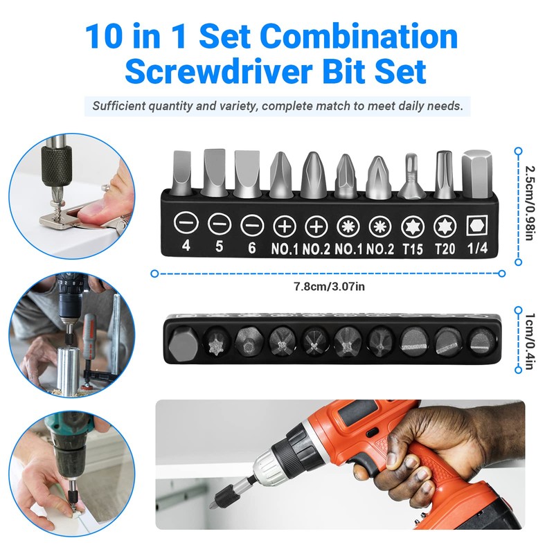 Flexible Drill Bit Extension Right Angle Drill Attachment Set, 360°