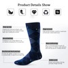 Yousu Mens Dress Socks Business Casual Solid Pattern Cotton Crew