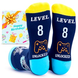 ZENO 8th Birthday Gifts for Boys - Astronaut Socks for 8-Year-Olds - Fun Present - Boys