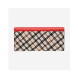 Daks (신세계센텀점)DCWA3F401R2 VICTORIA 레드 체크배색 DD로고 3단 장지갑 (Shinsegae Centum City) DCWA3F401R2 VICTORIA Red Check Color Block DD Logo 3-Fold Long Wallet