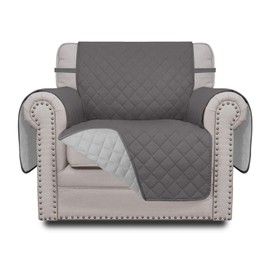 Easy-Going Sofa Slipcover Reversible Sofa Cover Furniture Protector Couch Cover with Elastic Straps for Pets Kids Children Dog Cat (Small, Gray/Light Gray)