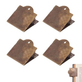 4 Pcs Vintage Metal Book Clip to Hold Book Open,Bronze Journal Clip Metal Travelers Notebook Book Decorative Binder Clips,Brass Journal Book Page Holder Clips for Book, Paper, Bookmark (Bronze)