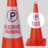 BATTIFE 4Pack Reserved Parking Bright Reflective Collars Sleeve, Cone Message