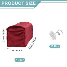 sourcing map Couch Arm Cover, Stretch Sofa Armrest Cover with Twist Nails Scratch-Resistant Furniture Protector for Sofas Chairs, Red