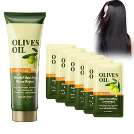 Haar Maske 250g 1PC + Haar Maske 8g 6PC, Hair Treatment, Deep Repair Hair Mask, Repariert Geschädigtes Haar, Stärkt und Nährt Es, für Glanz, Geschmeidigkeit, conditioner1 (19)