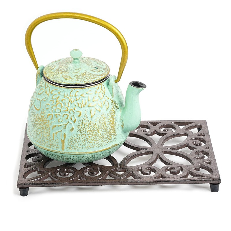 Sungmor Rectangle Cast Iron Trivets, 9.4 x 6.3 Inch Metal
