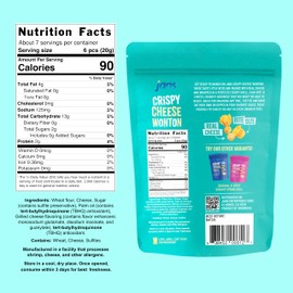 Jans Crispy Cheese Wonton Chips with Cheese Filling 5.29 oz – Crunchy Bite Size Snacks Fried Wonton Strips Snack, Cheese Crisps, Authentic Asian Wonton Chips for Dipping, Salads & Toppings (1-Pack, Crispy Cheese Wonton)