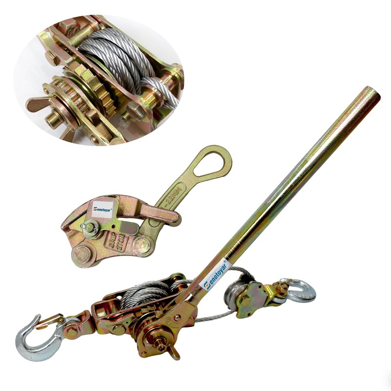 Zipline Tensioning Kit, Come Along Winch 4400lbs with Cable Grip