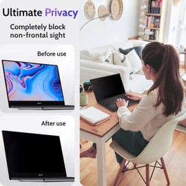 Peslv 15.6 Inch Laptop Privacy Screen Compatible With Lenovo Hp Dell Acer Asus Thinkpad Envy Xps, 16:9 Aspect Removable Anti Glare Blue Light Filter Protector, 15 In Computer Monitor Security Shield