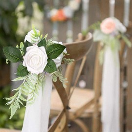 Awtlife 60 pcs Artificial Flower Rose Artificial Roses for DIY Bouquets Wedding Party Baby Shower Home Decor