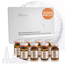 Suero de péptidos antienvejecimiento NAD+ - Activación fresca, NAD+ y péptidos de colágeno para reparación de arrugas y reafirmación, hidratación e iluminación sin microagujas, suministro de 20 días para todo tipo de piel
