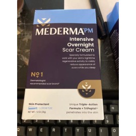 Mederma PM Intensive Overnight Scar Cream 1oz EXP 1.27 & GREATER NEW TRIPLE COV