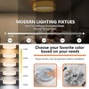 Bargeni Linen Flush Mount Ceiling Light, Dimmable LED Fabric Drum