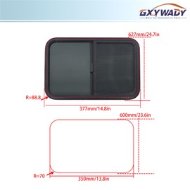 GXYWADY RV Horizontal Slide Window 24 x 15 Installation Opening Size 600 x 350MM