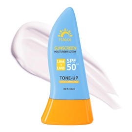 FUNAN Face Sunscreen SPF 50+，Waterfull Tone-Up Sunscreen Serum，Base lotion Color Correcting，Oil Free & Oxybenzone Free，2.1 Fl Oz