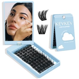 KevKev Lash Clusters 72 Pcs Cluster Lashes Special Spin Mirror Case DIY Lash Extension Soft & Comfortable Eyelash Clusters Thin Band Eyelashes with Mirror Easy to Apply (Cyclone,D-10-16mix)