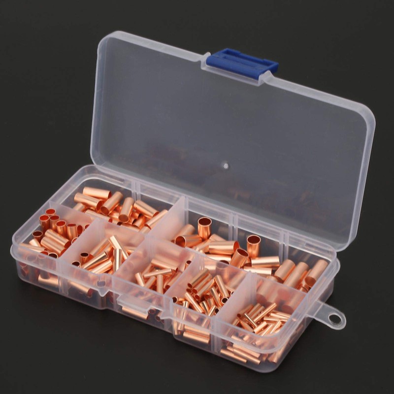 Fafeicy 250pcs Red Copper Connecting Pipe GT1-6mm Intermediate Connection Pipe