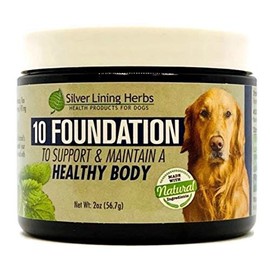 Silver Lining Herbs 10 Canine Foundation - Herbal Blend Supporting Normal Health & Vitality - Natural Canine Supplement for Long-Term Wellness - Supports Liver, Kidneys, Digestive Tract - 2 Ounce Jar