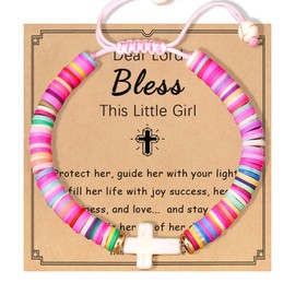 Jixugaud Baptism Gifts Confirmation First 1st Holy Communion Christening Religious Catholic Christian Easter Basket Essentials Stuffers Gifts for Kids Teens Teenage Teen Goddaughter Cross Bracelet