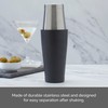 Houdini Stainless and Black Boston Cocktail Shaker, Two-Toned Boston Cocktail