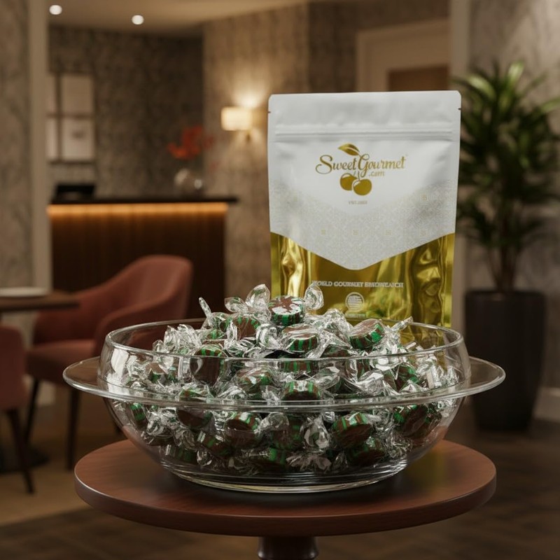 SweetGourmet Classic Chocolate Mint Starlight Hard Candy, Individually Wrapped, 3