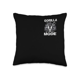 Gorilla Modes Fierce Animal Strength Minimalist Throw Pillow