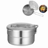 MOVKZACV Stainless Steel Camping Cooking Pot with Lid and Foldable