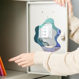Price Xes Locker Mirror Magnetic - Small Magnet Mirror for Locker Accessories Acrylic Shatterproof Mirror for School Gym Locker, Office Cabinets, Refrigerator, Workshop Toolbox, 1 Pcs (Irregular)