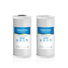 Waterdrop Whole House Water Filter, Sediment Filter Reduce Heavy Metals, Cartridge Replacement for GE® FXHTC, GXWH40L, iSpring, Culligan® RFC-BBSA, Whirlpool®, Any 10" x 4.5" System, 5 Micron