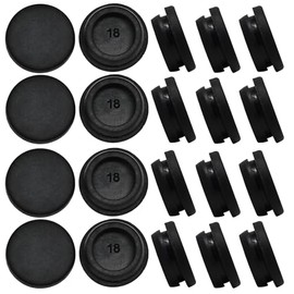 20 tapones de goma de silicona para agujeros redondos de 18 mm, tapones negros de cierre a presión, tapón de silicona impermeable para automóviles, in