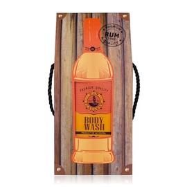 Accentra Duschgel/Badeschhaum f√ºr M√§nner RUM FLAVOR in Flasche inkl. Geschenkbox/Geschenktasche in Schnaps-Optik, 400ml Showergel, Duft: Rum - nachf√ºllbar, Orange