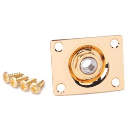 WLDJXLGL Metal 1/4" Guitar Output Jack Plate Input Jack Socket Replacement for Tele SG Electric Guitar Bass Parts (Gold)
