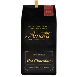 Amara Unique Venezuelan Flavors. Hot Chocolate "Gran Criollo" Dark Chocolate Blend. Made with Certified Organic Cacao Powder 32oz