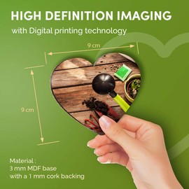 Destination Vinyl ltd Great Coasters (Set of 4) Heart - Gardening Tools Gardener Garden Drink Glossy Coasters/Tabletop Protection for Any Table Type #45132