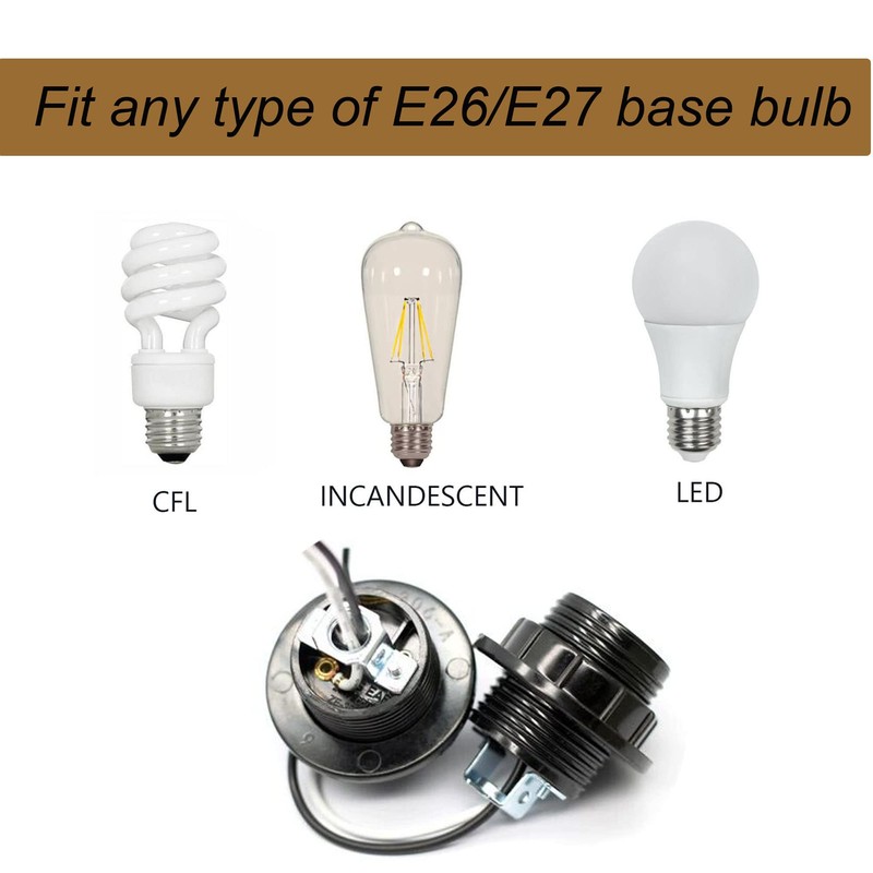 JNXQWE E26 E27 Light Socket,Bakelite Threaded Medium Base Lamp Holder