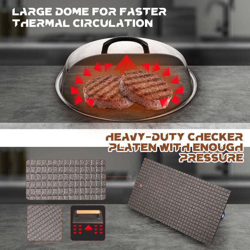 Tessco Griddle Accessories 3 Pcs 12.6 Inch Griddle Dome Cheese