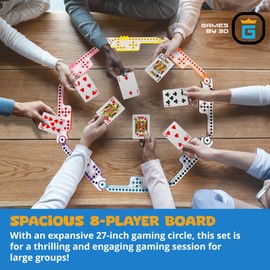 GAMES BY 3D Pegs and Jokers Board Game - Strategic, Fun, Engaging, and Portable - Play with Family and Friends - Easy to Learn - Travel-Friendly - with Horse-Head Peg and Deck of Cards 2-8 Players
